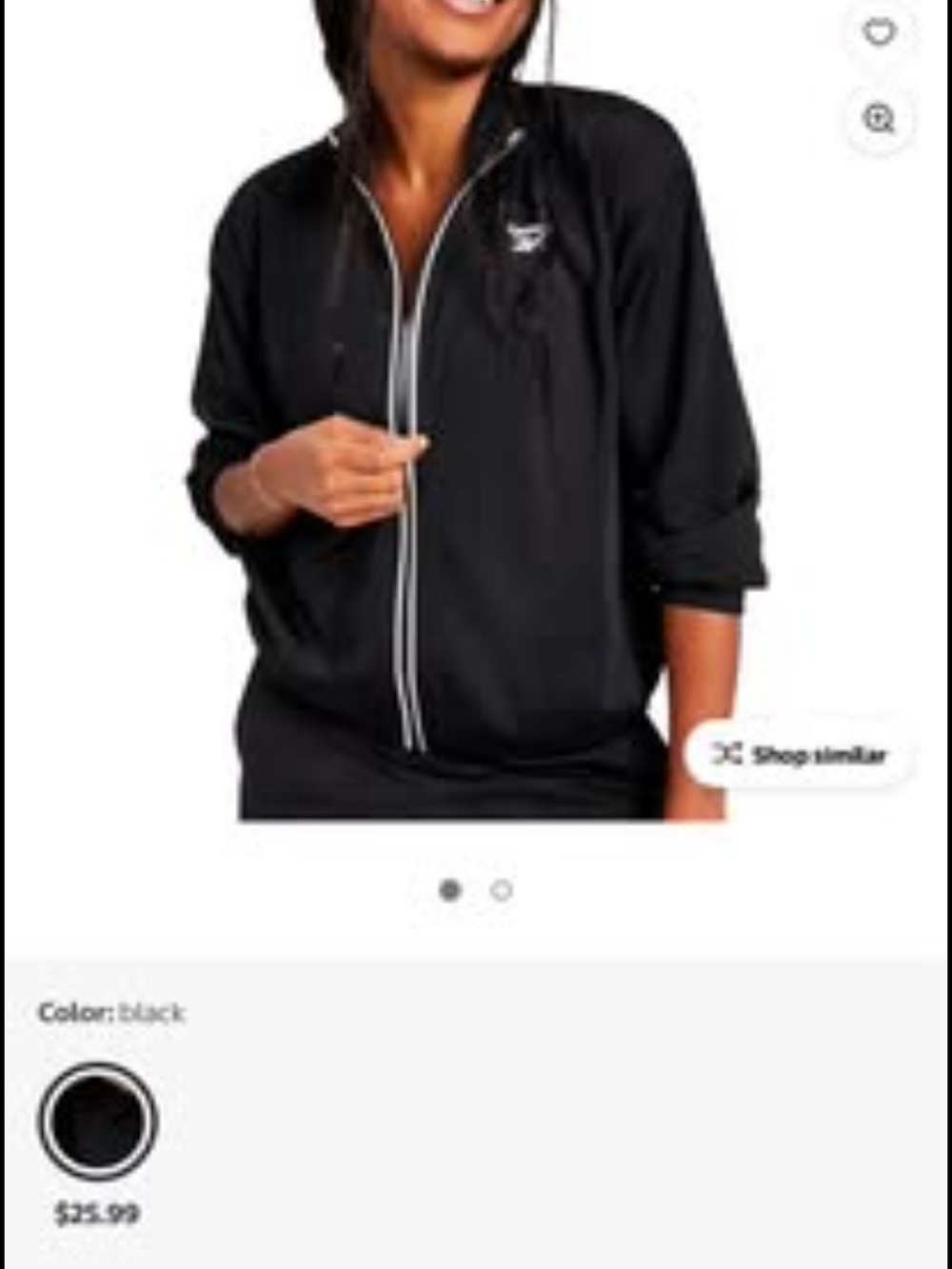 Reebok Black Athletic Jacket with Navy Trim